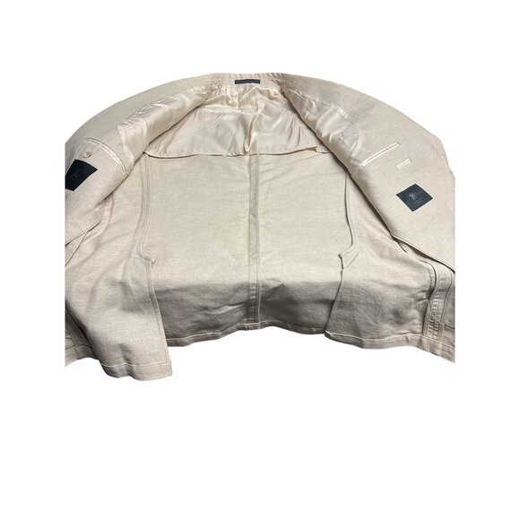 Joe Black Mens Linen Blazer Beige White Fit Two Button Jacket - Picture 3 of 13